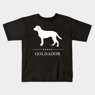 Goldador Dog White Silhouette Kids T-Shirt